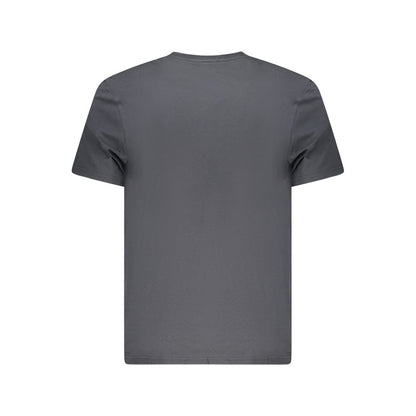 Lee Black Cotton Men T-Shirt, back view showing premium cotton fabric and regular fit short sleeve design.