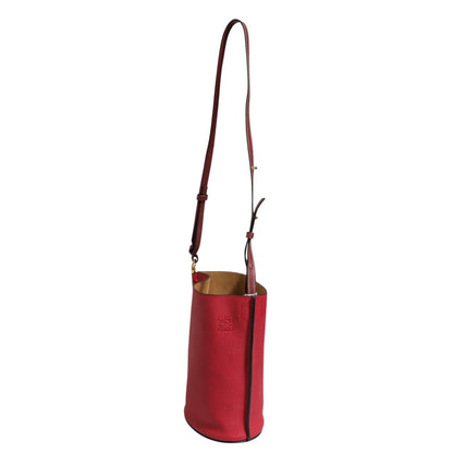 Loewe Gate Raspberry & Wine Leather Bucket Bag