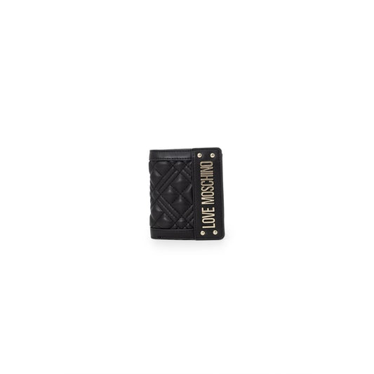Love Moschino Bicolor Polyethylene Wallet with quilted design and metallic logo, elegant and stylish accessory.