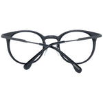 Lozza Black Unisex Glasses Frame, round full-rim design in black metal, size 48-21-140, with demo plastic lenses.