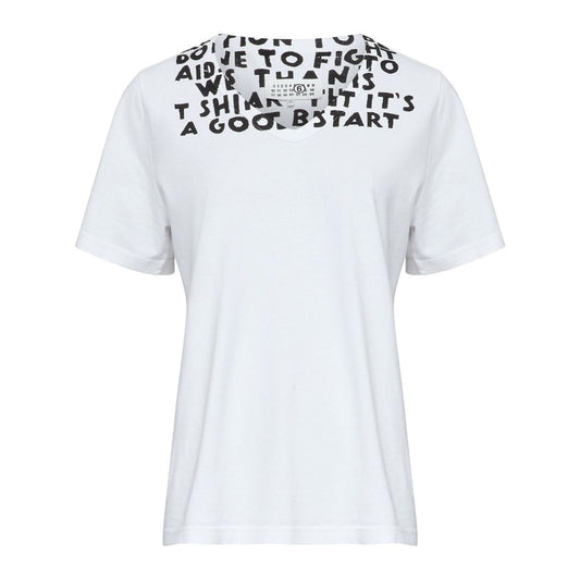 MM6 Maison Margiela T-shirts and Polos White with rear graphic print and short sleeves
