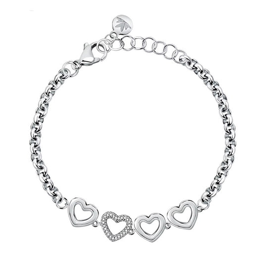 Silver bracelet for ladies, MORELLATO MOD. SAVO27 with heart design, showcasing elegant craftsmanship and style.