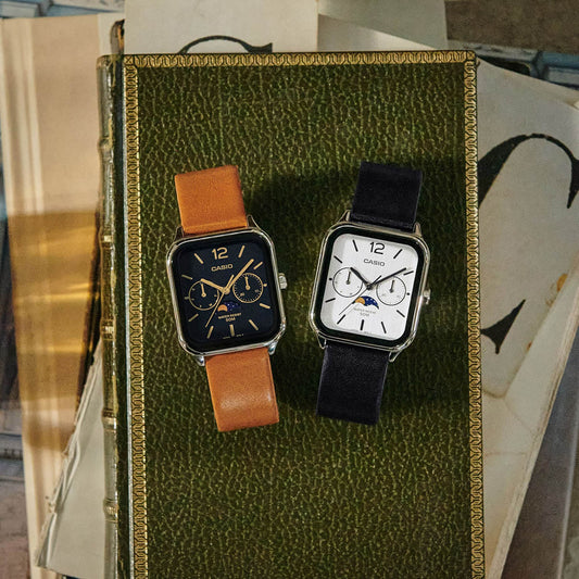 CASIO COLLECTION Mod. MOONPHASES LEATHER - BLACK MTP-M305L-1AVER