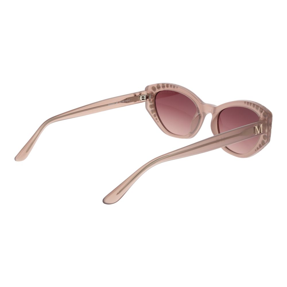 Marciano by Guess Beige Women Sunglass with pink gradient lenses, oval stainless steel frame, full-rim style, 100% UVA & UVB protection.