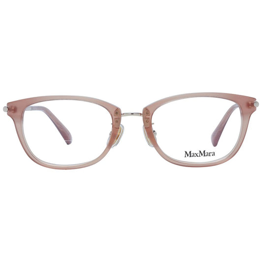 Max Mara Beige Women Glasses Frame with full-rim plastic butterfly style, measures 50-19-145, includes branded case.