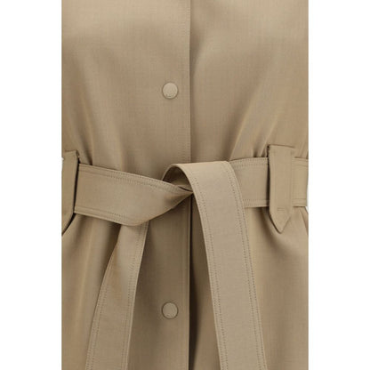 Max Mara Brown Wool Oves Aries Sleveless Jacket