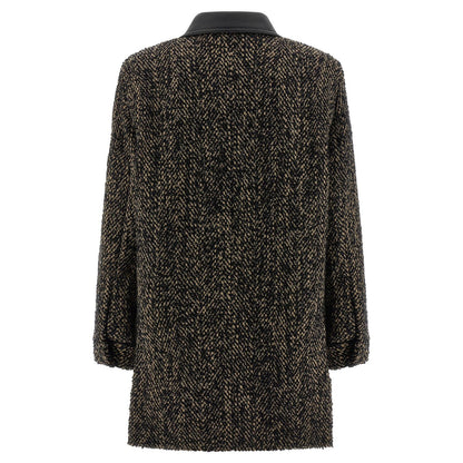 Max Mara Multicolor Virgin Wool Shell Jacket
