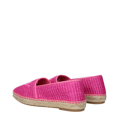Max Mara Pink Fabric Espadrilles with front logo, MPN 24155210956022, fuchsia color, stylish summer footwear.