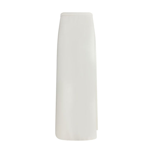 Max Mara White Viscose Long Skirt
