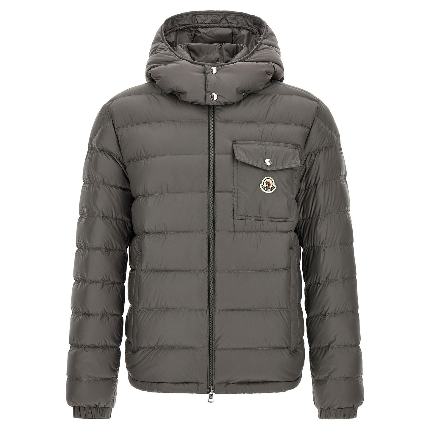 Moncler Gray Polyamide Full-Length Jacket