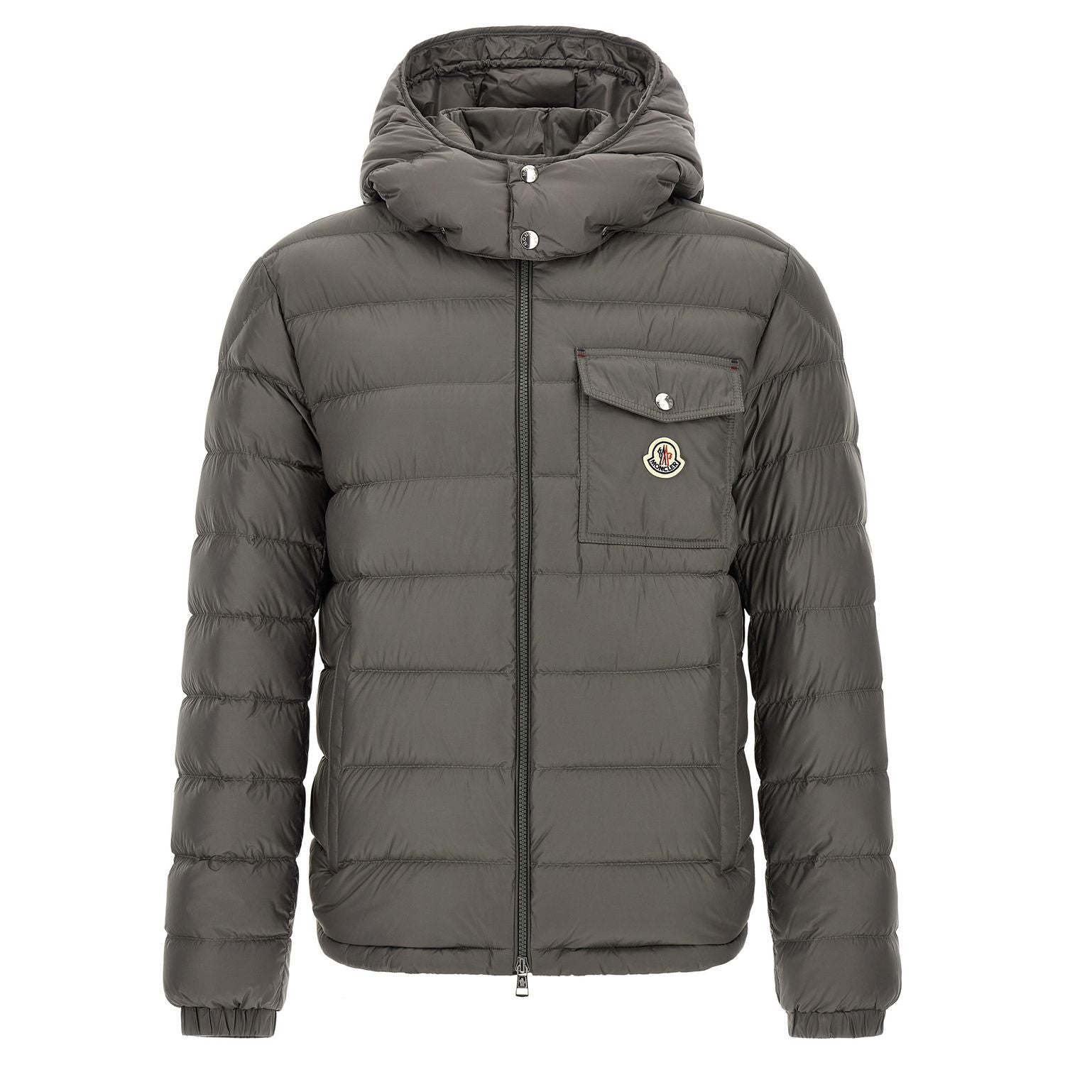 Moncler Gray Polyamide Full-Length Jacket