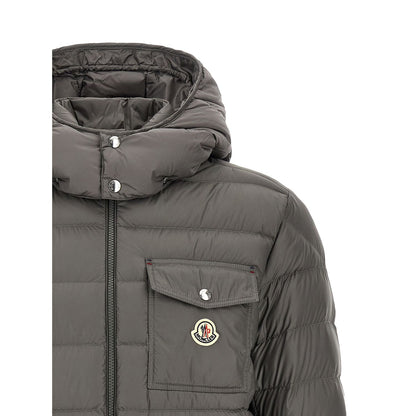 Moncler Gray Polyamide Full-Length Jacket