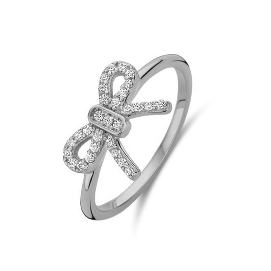 NEW BLING Mod. 9NB-1552-56 elegant jewelry ring with bow design and sparkling accents