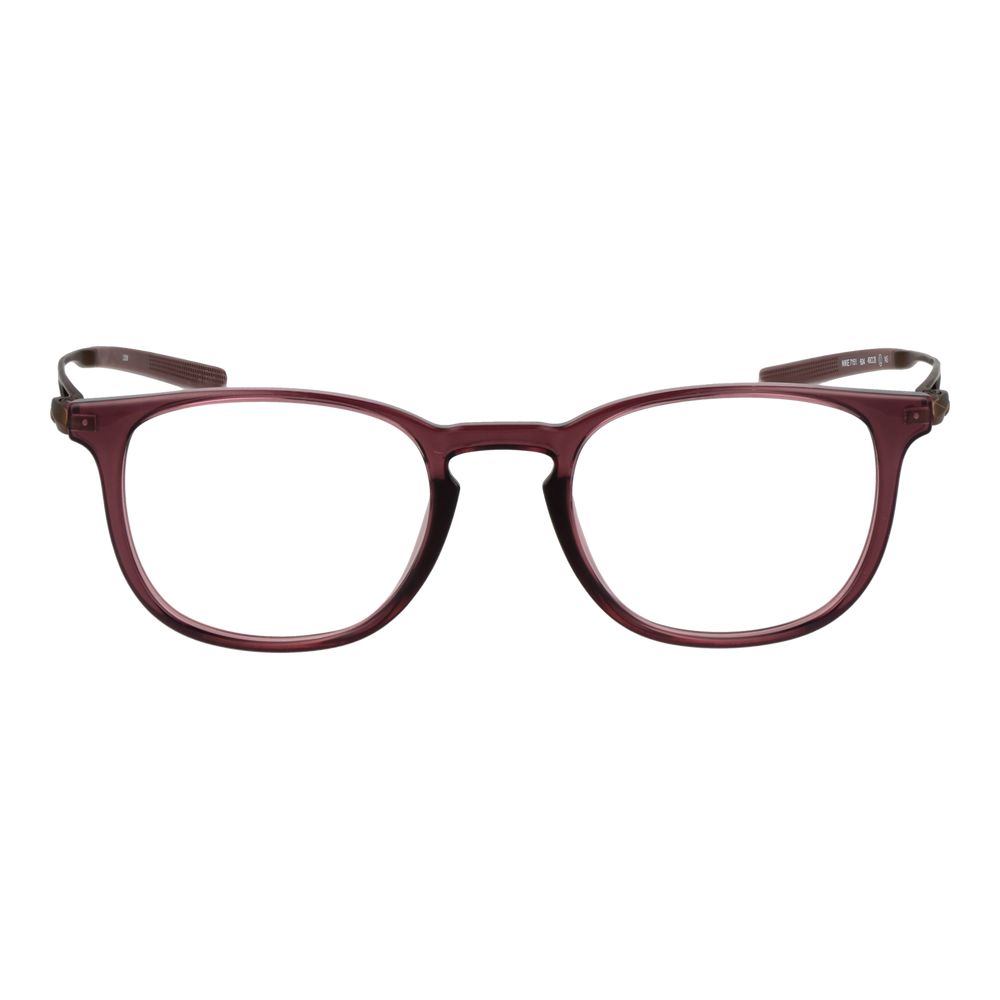 Nike Brown Unisex Glasses Frame in titanium with full-rim style, demo lenses, size 49-20-145. Includes branded case.