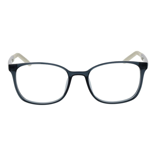 Nike Gray Unisex Glasses Frame in full-rim stainless steel with demo lenses, size 52-18-145, square style, for men and women.