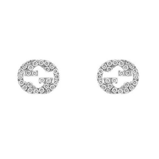 ORECCHINI GUCCI MOD. YBD729408003 luxury earrings with diamond embellishments, showcasing the iconic Gucci logo in an elegant design