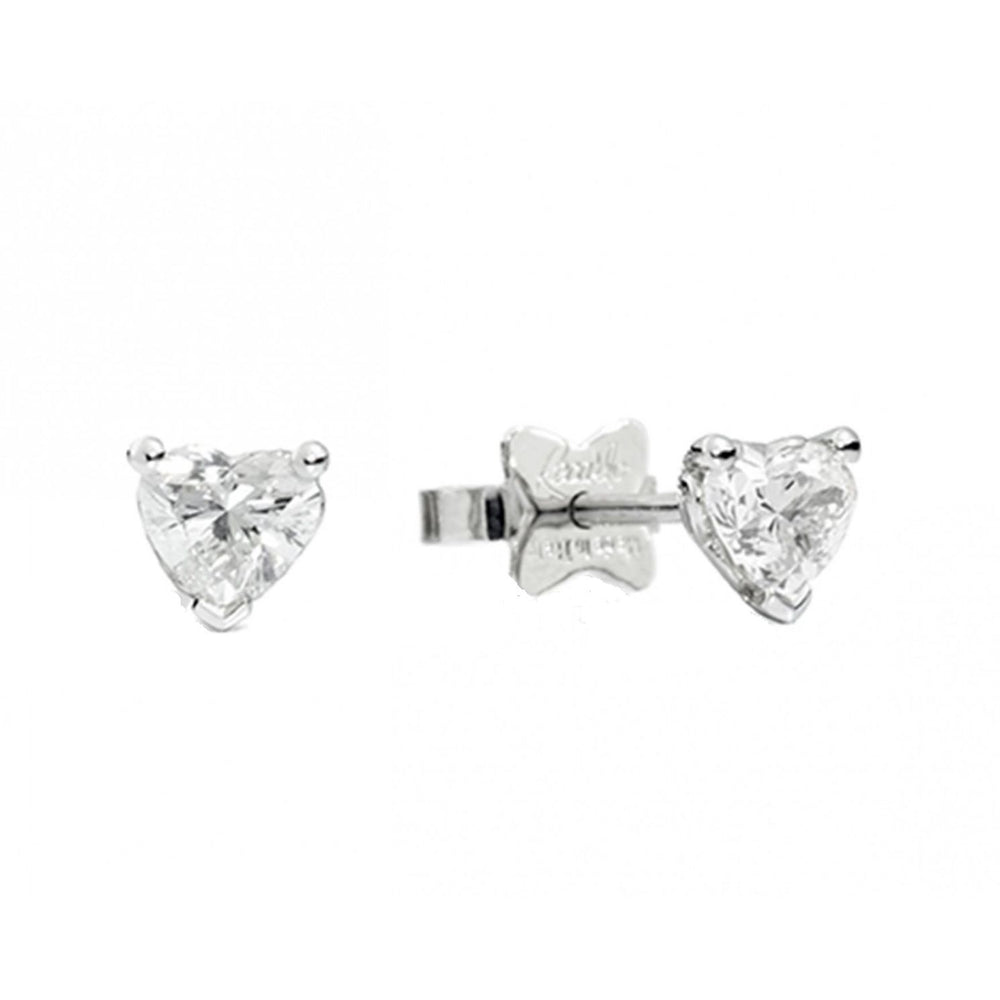 ORECCHINI RECARLO MOD. E67PX001_036 heart shaped diamond earrings, white gold, elegant jewelry