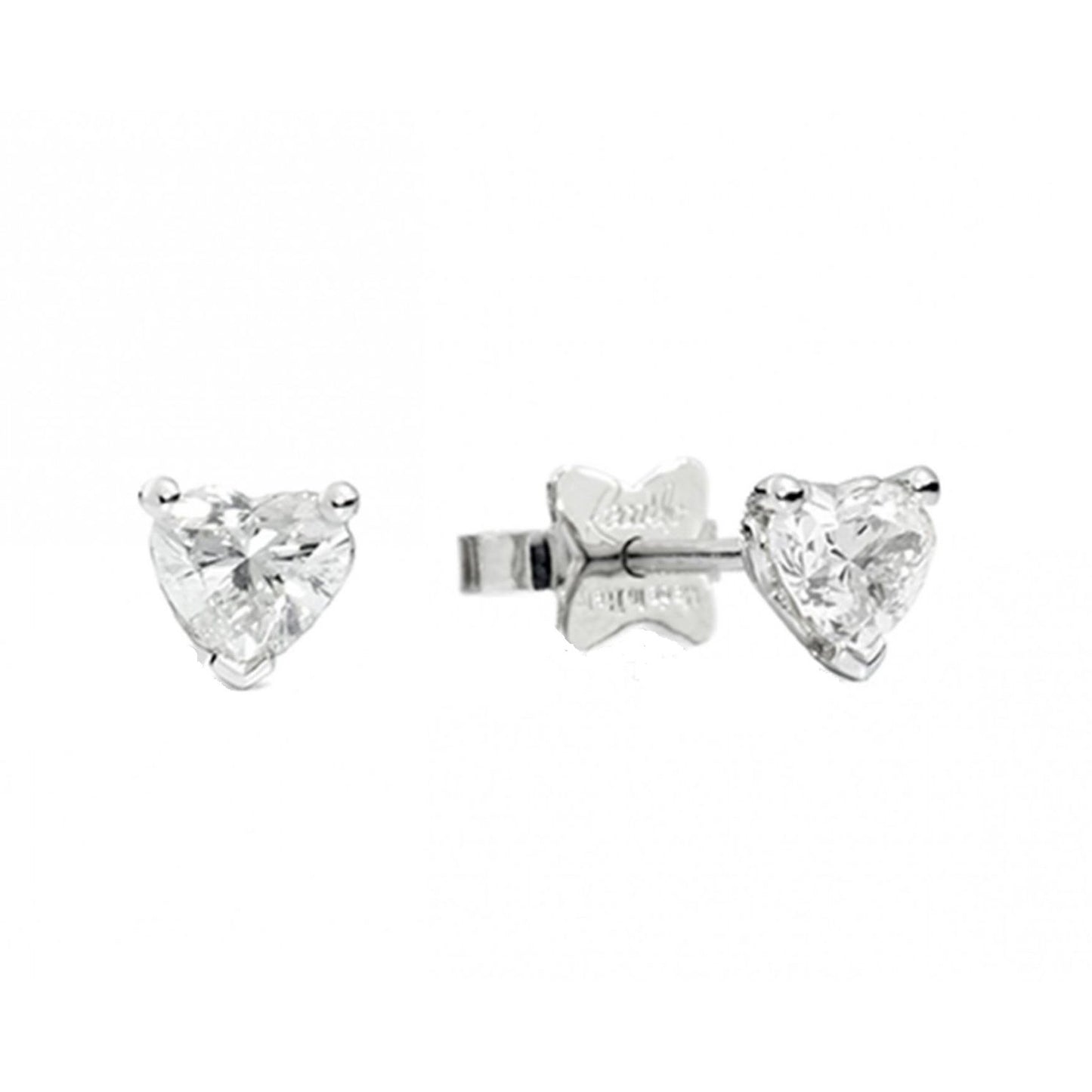 ORECCHINI RECARLO MOD. E67PX001_036 heart shaped diamond earrings, white gold, elegant jewelry