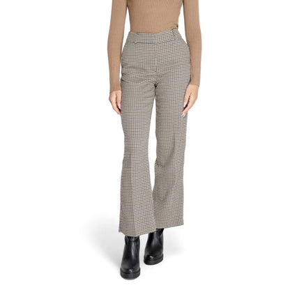 Only Beige Polyester Flared Pants