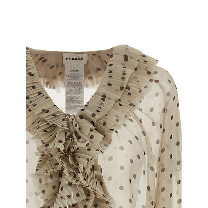 P.A.R.O.S.H. Beige Polyester Blouse