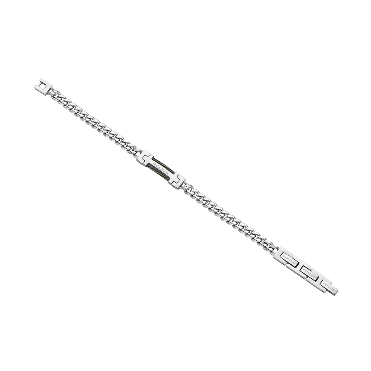 POLICE JEWELS JEWELRY Mod. PEAGB0010101 silver bracelet, stylish men's accessory, contemporary design, stainless steel material