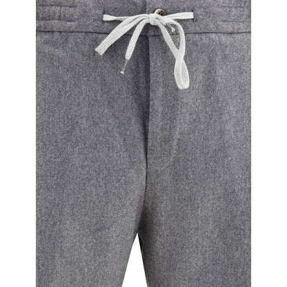 PT Torino Gray Fleece Wool Casual Pants