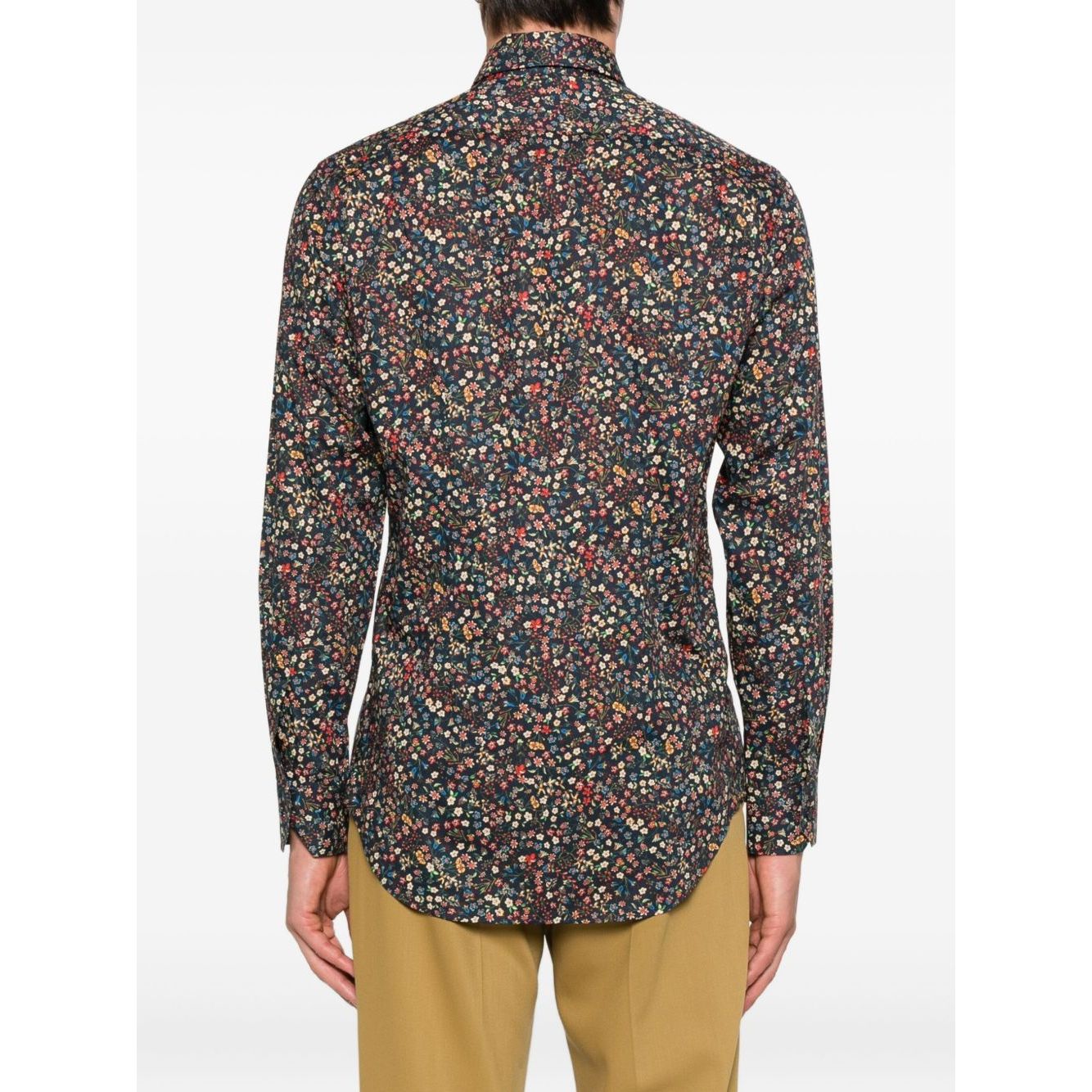 Paul Smith Shirts MultiColour with floral pattern, button fastening, and classic collar, back view.