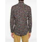 Paul Smith Shirts MultiColour with floral pattern, button fastening, and classic collar, back view.