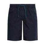 Paul Smith Shorts Blue with a navy elasticated drawstring waistband and side pockets, knee-length, made of cotton, fits true to size.