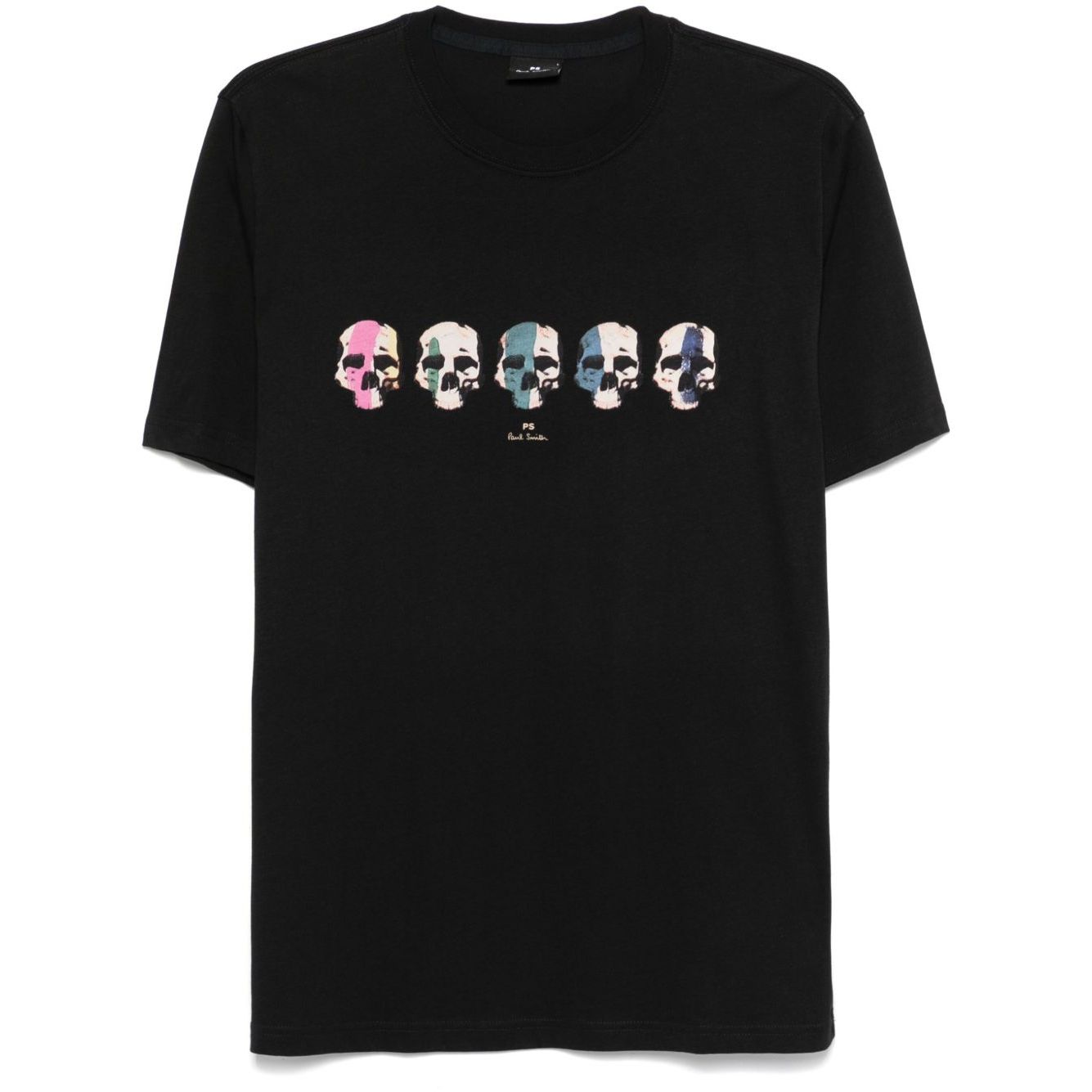 Paul Smith T-shirts and Polos Black crew neck with multi skull print, short sleeves, cotton fabric. Shop this stylish black tee for a chic look.