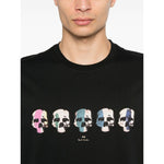 Paul Smith T-shirts and Polos Black cotton t-shirt with multi skull design, crew neck, short sleeves, straight hem.