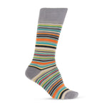 Paul Smith Underwear MultiColour sock with horizontal stripes and contrasting toe, mid-calf length.