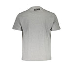 Back view of Plein Sport Brown Cotton Men T-Shirt featuring short sleeves and classic design.