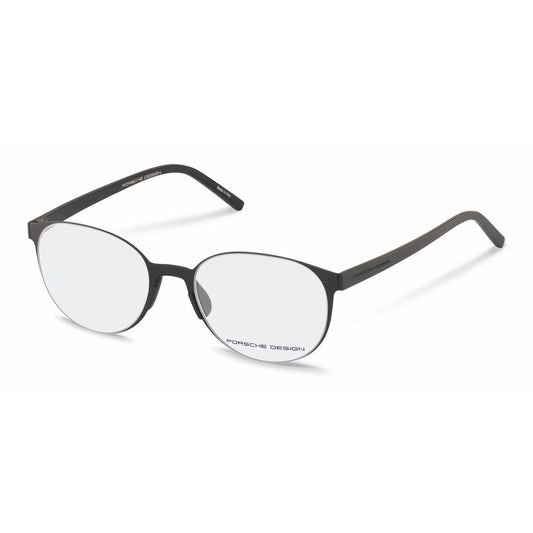 Porsche Design Black Acetate Frames, men's glasses P8312-E, 53/19/145 mm, black color, manufactured in Italy, side view.