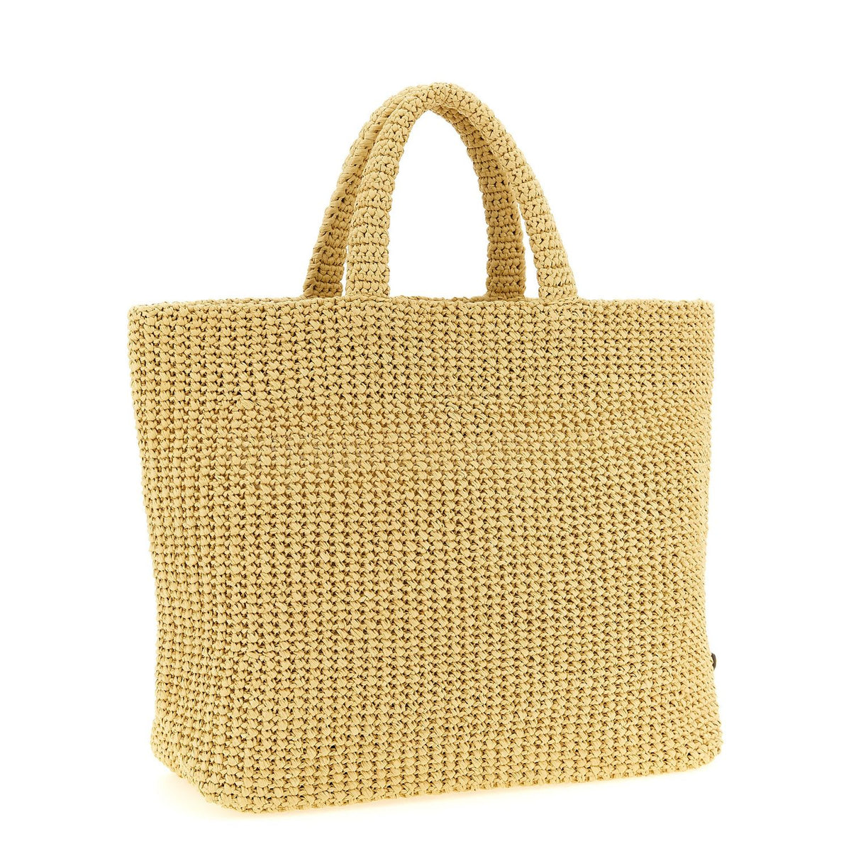 Prada Beige Raffia Tote Bag