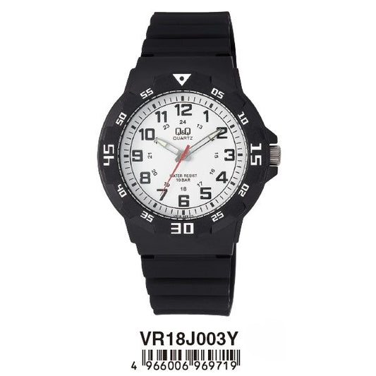 Q&Q FASHION Mod. VR18J003Y wristwatch with quartz movement, 10 ATM water resistance, plastic case and strap, in official packaging.