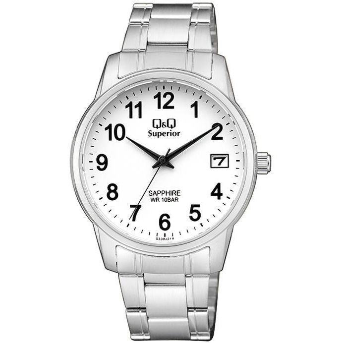 Q&Q SUPERIOR Mod. S330J214Y wristwatch with stainless steel case and strap, water resistant 10 ATM, sapphire dial, quartz movement.