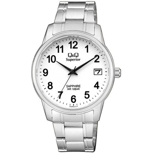 Q&Q SUPERIOR Mod. S330J214Y wristwatch with stainless steel case and strap, water resistant 10 ATM, sapphire dial, quartz movement.
