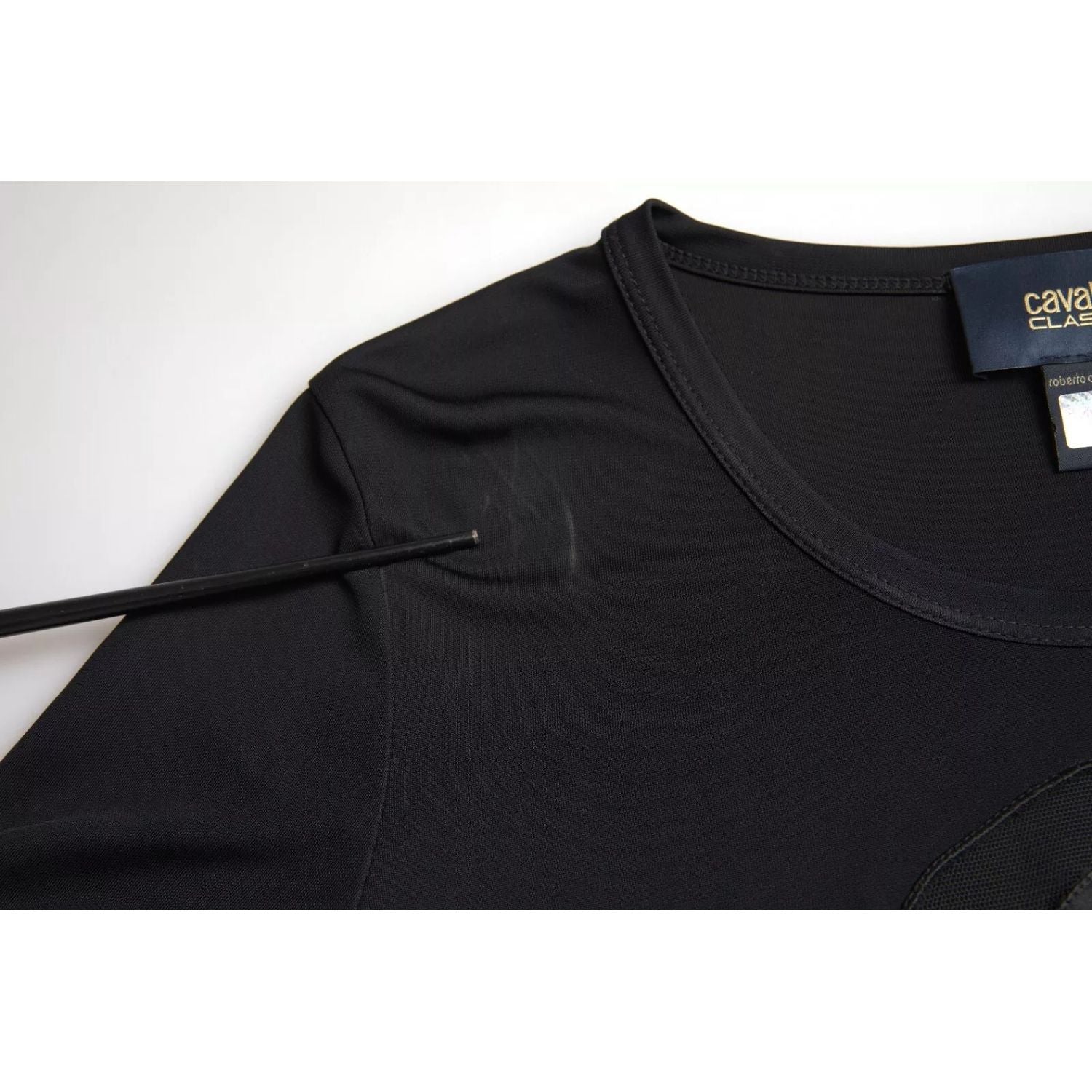 Roberto Cavalli Black Viscose Round Neck CLASS T-shirt
