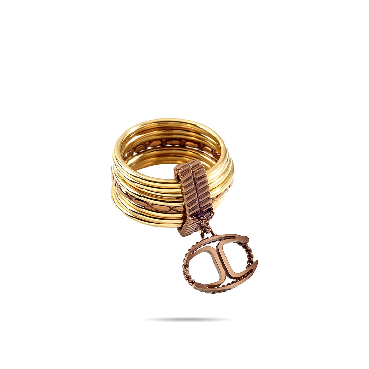 Gold ring with decorative charm from JUST CAVALLI JEWELS JEWELRY Mod. SCHX23014 collection, elegant and stylish design.