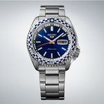SEIKO 5 Mod. CHECKER FLAG AUTOMATIC LIMITED EDITION watch with blue dial and stainless steel bracelet