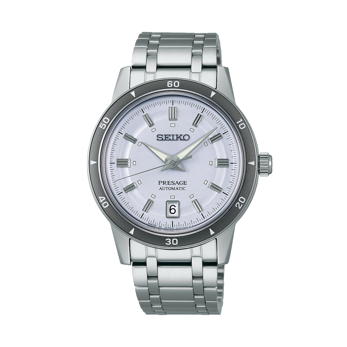SEIKO PRESAGE MOD. STYLE '60 Automatic watch with stainless steel bracelet and white dial