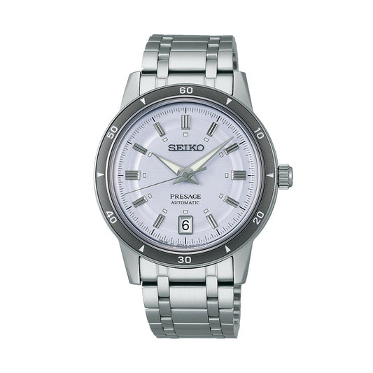 SEIKO PRESAGE MOD. STYLE '60 Automatic watch with stainless steel bracelet and white dial