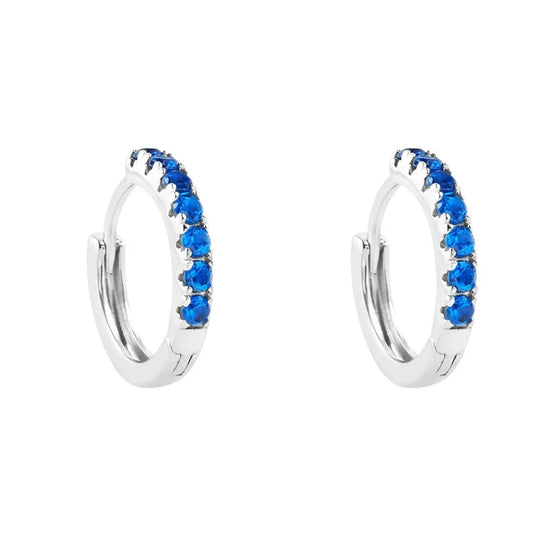 STROILI Mod. 1682431 silver hoop earrings with blue gemstones, part of the Stroili Jewels collection.