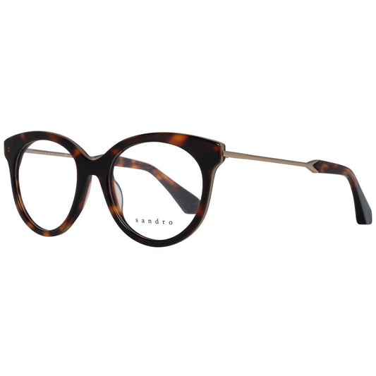 Sandro Brown Women Glasses Frame - full-rim butterfly style with metal and plastic frame, demo lenses, and branded case included.