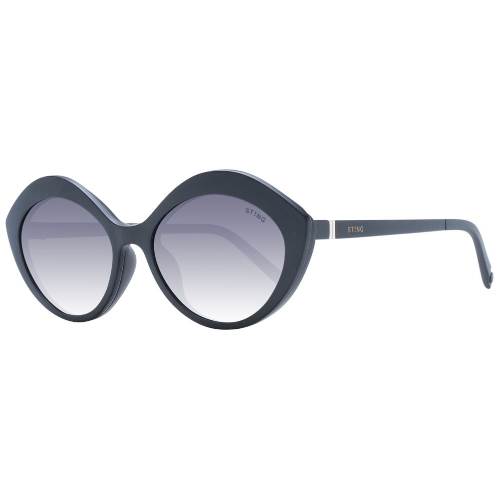 Sting Black Women Glasses Frame with full-rim oval design, black plastic material, polarized gradient lenses, size 53-16-135.
