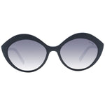 Sting Black Women Glasses Frame, full-rim oval shape with black polarized gradient lenses, size 53-16-135, 100% UVA & UVB protection.