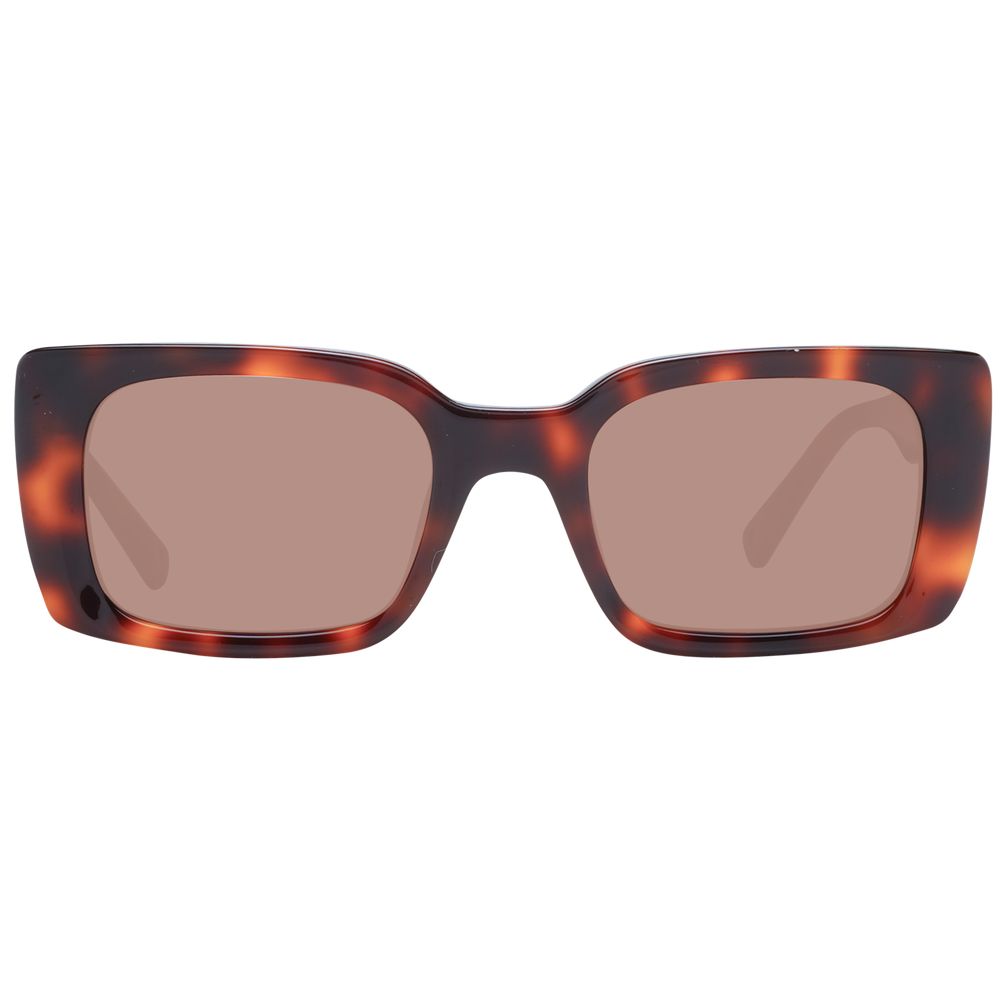 Sting Brown Unisex Sunglass with full-rim acetate frame and plastic lenses in a classic rectangle style, ideal for 100% UVA & UVB protection.