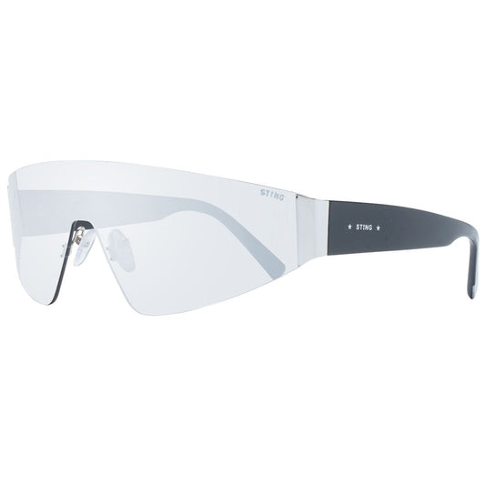 Sting Gray Unisex Sunglass with mirrored grey lenses and metal rimless frame, 100% UVA & UVB protection, includes branded case.