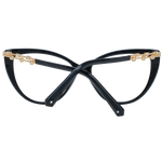 Swarovski Elegant Black Cat Eye Designer Eyeglasses featuring full-rim frames with a refined black finish and chic gold detailing.